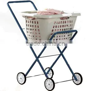 Laundry Clothes Basket Trolley Removable Basket Laundry On Wheels Cart thumbnail-1