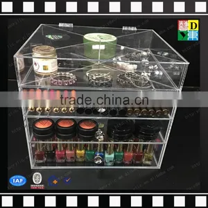 2016 Customized Deluxe Diamond Handle Clear Acrylic Makeup Organizer With 7 Drawer thumbnail-4