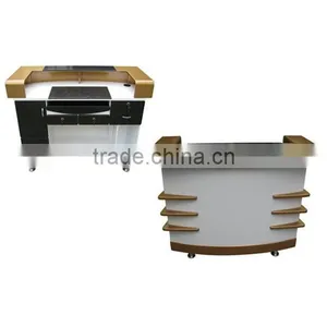 Nail Salon Reception Desk Solid Wood Office Table Design Receptionist Table F-C28 thumbnail-1