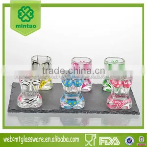 40ml Hurman Body Shot Glass 6colorful Sets With Stone Tray thumbnail-1