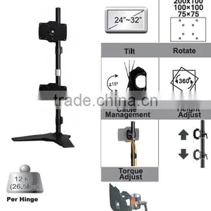 Monitor Arm Stand Mount Aluminum Double Desk 24"-32" LCD thumbnail-1