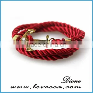 Cheap Handmade Customized Mens Anchor Bracelet, Nautical Rope Bracelet thumbnail-2