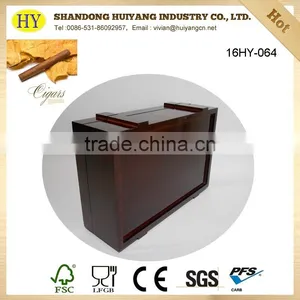 Glossy Red Color Pine Luxury Wood Cigar Box Humidors thumbnail-1