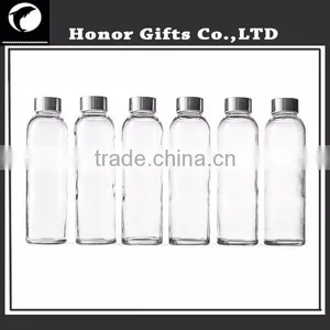 Factory Price Logo Custom Colorful Sleeves Wholesale Glass Water Bottle thumbnail-5