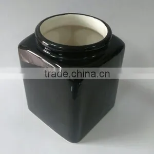 Ceramic Black Relief Sculpture Storage Jar With Silicone Seal thumbnail-4