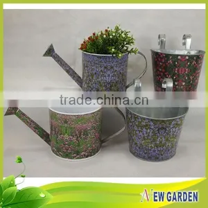Fashion Round Handicraft Flower Printing Sticker Chinese Flower Pots,Railings Flower Pot thumbnail-2