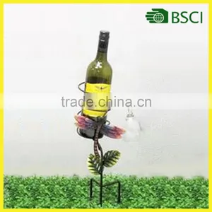 Metal Wire Bottle Drink Holder Stakes Outdoor Rack Stand Set Garden Picnic Beach thumbnail-1