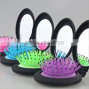 Two in One Massage Comb & Mirror, Portable Cosmetic Comb, Travel Type Folding Airbag Comb thumbnail-1