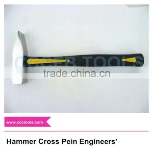 Stainless Steel Rubber Handle Hammer Cross Pein Engineers thumbnail-1