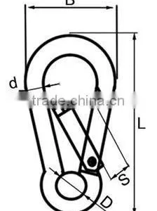 Small Stainless Steel 316 Double End Carabine Dog Pet Carabiner Hook thumbnail-5