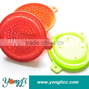 Kitchen Folding Strainer Silicone Basket Colander Strainer thumbnail-1