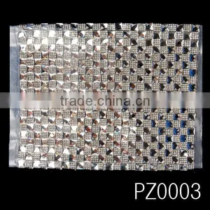 Decorative Gold-crystal Square Hot Fix Rhinestone Sticker Sheets thumbnail-1