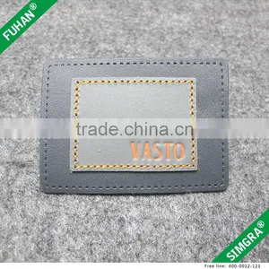 Faux Double Layer Leather Patch With Embossed Logo thumbnail-1