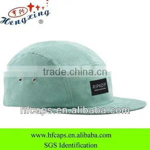 Green Flat Custom Blank Suede 5 Panel Cap thumbnail-1