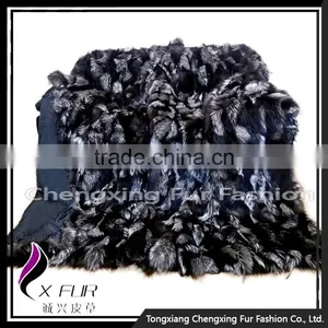 CX-D-82 Luxury Silver Fox Fur Carpet for Home Decoration thumbnail-2