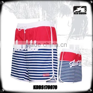 Cotton Stripes Digital Print Mens Swimsuits With Full Mesh Lining thumbnail-1