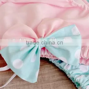 Cute Baby Cotton Bloomer Pure Color Diaper Cover With Bowknot Headband for Infants thumbnail-6