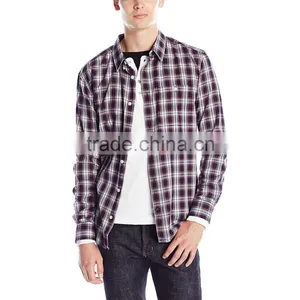 Formal Plaid Check Shirt Men Design Made in China thumbnail-1