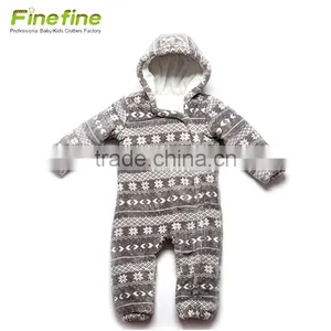 Long Sleeve Long Leg Winter Cotton Fall Plain Baby Rompers thumbnail-1
