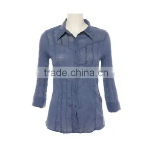 Mid- Long Sleeve Elegant Satin Blouse for Lady thumbnail-1