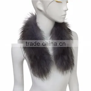 Myfur Ladies Fashionable Genuine Raccoon Customized Fur Collar Silver Fox Fur thumbnail-3