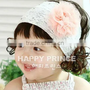 Baby Hair Band Infant Head Wrap Feather Flower Headband thumbnail-1
