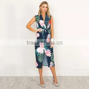 2017Guangzhou Wholesale Summer One-piece Dress Deep V Sexy Dress thumbnail-1