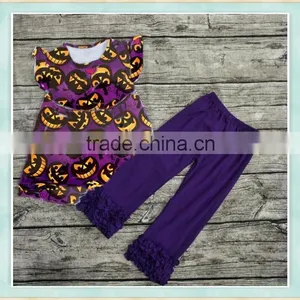 Top Union Girls Clothes Baby Girl Halloween Kid Baby Ruffle Pant and Flutter Skull Picture Girls Outfit thumbnail-2