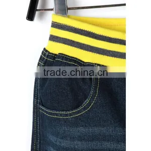 2016 New Style Elastic Ribbon Waistband Kids Boys Fashion Jeans Pant Enzyme Wash Design Kids Ripped Jeans thumbnail-5