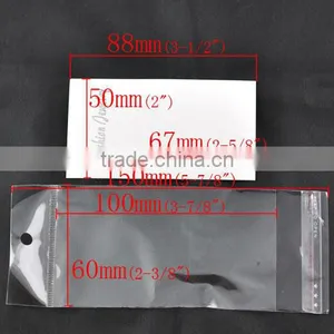 White Ear Hooks Earring Display Cards(with "Fashion Jewelry" Print) W/Self Adhesive Bags 88x50mm,100pcs,Bulk thumbnail-1