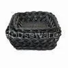 Square Storage Baskets in Black, Made of Plastic Rattan, Used for Packing and Storage thumbnail-1