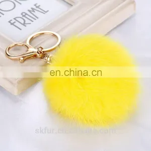 High Quality Colorful Rabbit Fur Keychain thumbnail-1