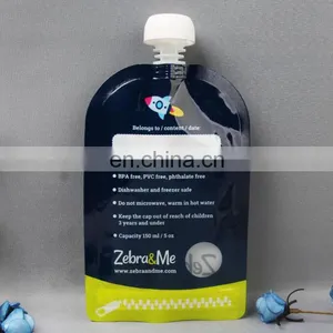 Customized Shape Reusable Stand up Juice/Milk Food Packaging Spout Pouch With Clear Window thumbnail-2