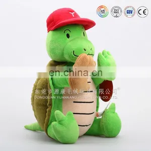 ICTI Audited Plush Toys Manufactory Plush Stuffed Soft Turtle Toy With Red Cap thumbnail-2