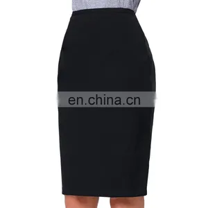 Kate Kasin Occident Women's Solid Color High Stretchy Hips-Wrapped Pencil Skirt 24" KK000277-1 thumbnail-1