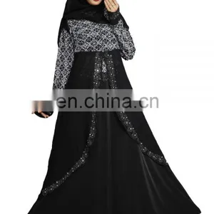 2017 Dubai Printed Burkha With Koti (Jacket) Style For Women's Casual Wear ( Abaya Burqa For Islamic Wear ) thumbnail-4