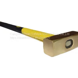 Non Sparking Beryllium Bronze Brass Germany Sledge Hammer With Fiber Handle 3LB 2.5LB thumbnail-1