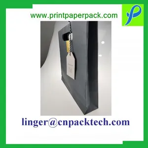 Black Custom Printing Pouch Paper Bag With Spot UV and Hanger Tag thumbnail-5