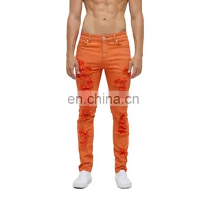 DiZNEW Wholesale Tie Dye Jeans Men Straight Loose Jeans Bleached Denim Jeans for Men thumbnail-1