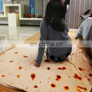 Junk Food Beach Towel Blanket With Tassels Burgers Pizza Fast Food Print Teens Girls Fashion Round Yoga Funny Food Blanket thumbnail-1