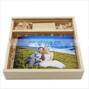 Maple Wood USB Flash Drive 3.0 Engrave Custom Logo Photo Album Box 18*17*5.5cm thumbnail-3