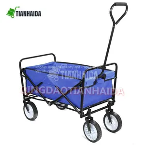 Collapsible Utility Portable Steel Frame Compact Folding Garden Shopping Hand Wagon Cart TC1011 thumbnail-2