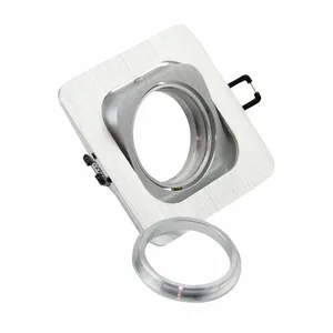 Creamy White Brushed Silver Square Adjustable Led Spotlight Fittings thumbnail-2