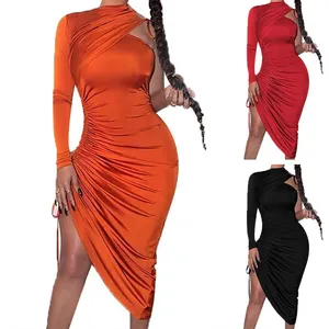 Newest Women Sexy Fashion Leopard Print Long Sleeve Skinny Maxi Dress Ladies Skinny Dresses thumbnail-1