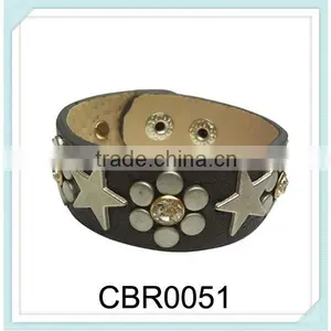 Top Quality Custom Design PU Stars Women Rhinestone Studs Bracelets thumbnail-1