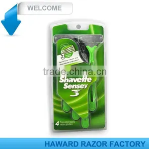 D316L Blister Pack Triple Blade ABS Rubber Handle Men Razor thumbnail-4