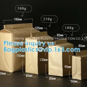 Cookies/biscuits/muffin/bread Snack Packaging Bag Custom Printed Clear Plastic Bread Bags,Square Bottom Kraft Paper Pack thumbnail-1