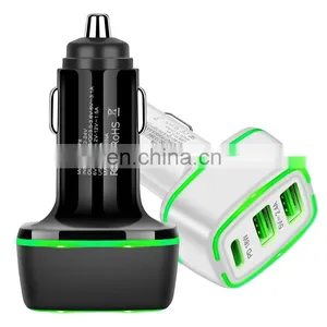 Hot Sale 18w 3 Port USB QC3.0 PD Car Charger Mobile Phone Charger Fast Charging for IPhone thumbnail-1