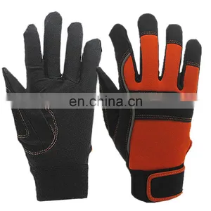Wholesale Synthetic Leather Safety Mechanic Electrical Microfiber Protective Working Gloves thumbnail-1