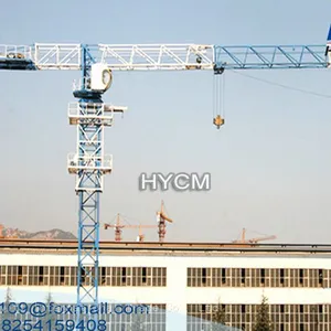 PT5013 QTZ63 Flat Top Tower Crane With Load Capacity 6 Tons With Split Mast Sections thumbnail-1
